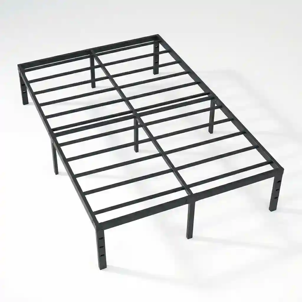 NEWJETO Queen metal bed frame with under-bed storage, black, 14 inch